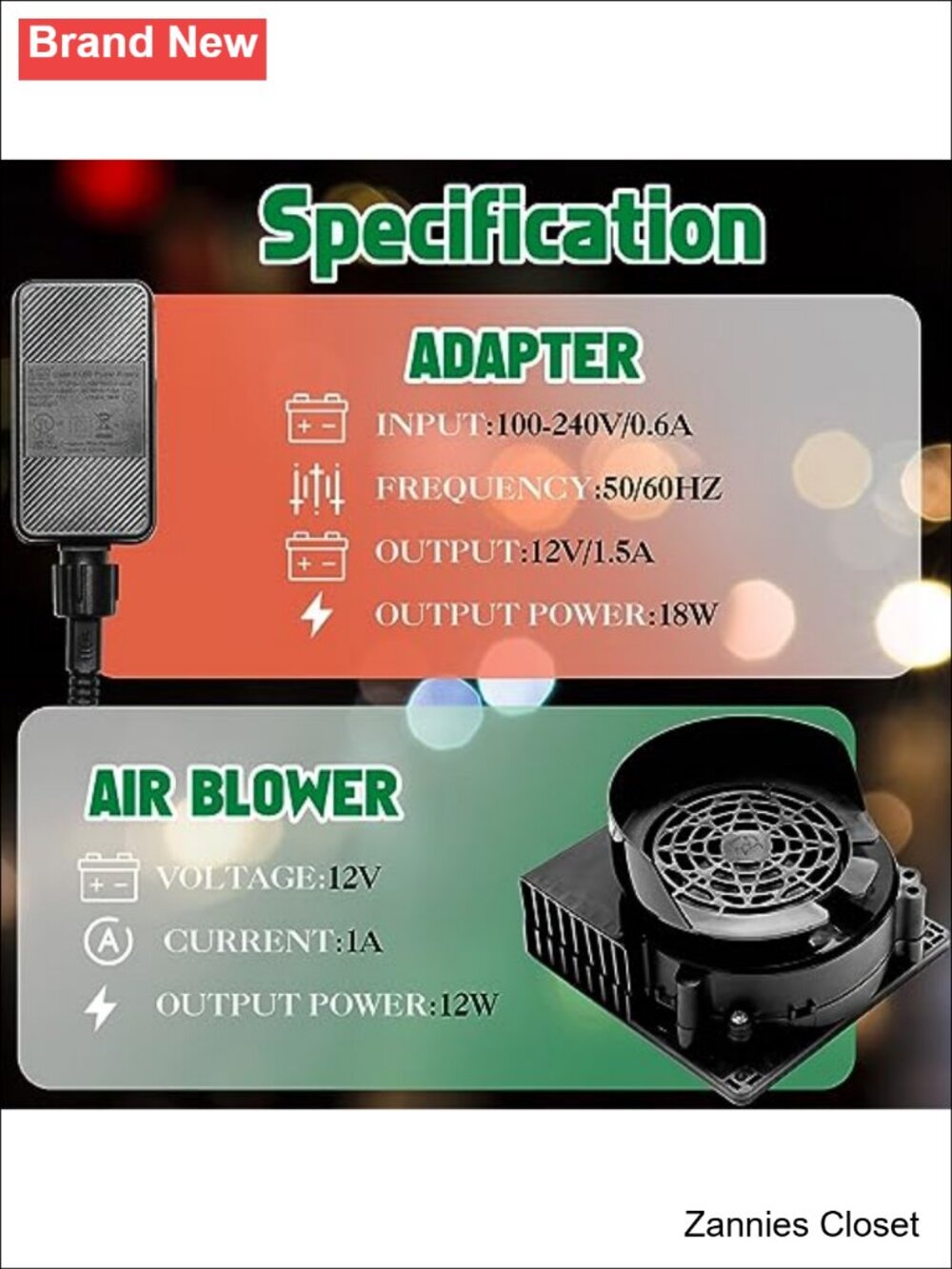 🎄 2 Set Inflatable Air Blower Fan Replacement with LED Light String for - Picture 3 of 5